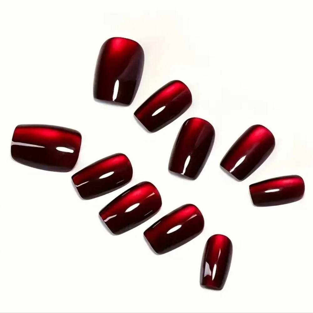 Press On Nails. 30 Pcs. Red. - Picture 3 of 8
